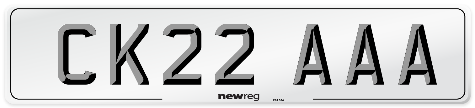 CK22 AAA Number Plate from New Reg